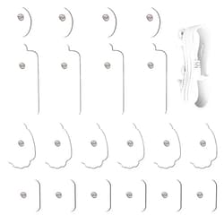 RLEXIO 20 Pack TENS Unit Electrode Pads + Wire Combination Set. Reusable Premium Hydrogel Self-Adhesive Replacement Pads, Compatible with TENS 7000, AUVON, Belifu, AVCOO, Neocarbon, Nicwell, (White)