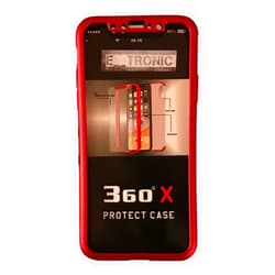E Tronic Edge iPhone X 360 Case by E-Tronic, Water Resistant, 360 Protection, Clean Professional Look, 100% Shockproof Cover with Matte Finish. Available in 3 Exquisite Colors (Red, Purple & Brown) (Red)