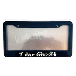 Generic I Am Groot Glossy Black License Plate Frame