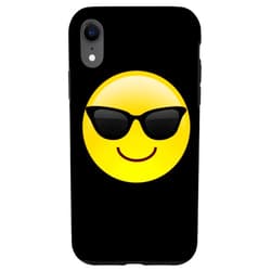 Summer Sizzle Happy Fun Times Apparel iPhone XR Happy Smile Smiling Face with Stylish Shades - Cool Summer Case