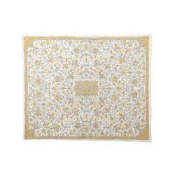 Yair Emanuel Silk Embroidered Challah Cover with Intricate Oriental Design | Judaica Gift (Gold CMC-3)