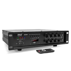 Pyle Bluetooth Home PA Mixing Amplifier - 500W Home Audio Rack Mount Stereo Power Amplifier Receiver w/FM Radio, Digital LED Display, USB/AUX/Mic, Optical/Coaxial, AC-3, 70V/100V Output - PMX3500PH
