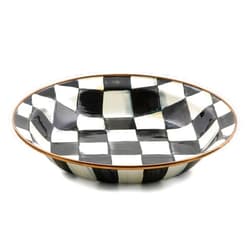 MACKENZIE-CHILDS Courtly Check Enamel Pie Plate, Ovenproof Platter for Pie, Decorative Kitchen Dish