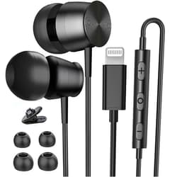 Gsangoo Lightning Headphones for iPhone 13 14 12 Pro Max MFi Certified Lightning Earbuds with Mic Noise Isolation Stereo Bass in-Ear Headphones Lightning Connector Wired Earphones for iPhone 11 XR SE