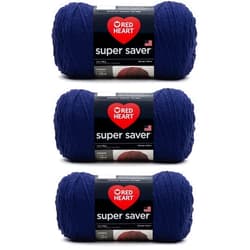 Red Heart Super Saver Soft Navy Yarn - 3 Pack of 7oz/198g - Acrylic - 4 Medium (Worsted) - 364 Yards - Knitting/Crochet