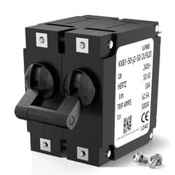 Joinfworld Circuit Breaker, Double Pole Toggle 50 Amp 80V DC/240V AC for RV, Marine, Automation, Home Devices