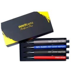 InnoBeta Jiu-jitsu Gifts, Ballpoint Pen Set of 4, Gift Ideas for Jiujitsu Lovers, BJJ Lovers, Jiu jitsu Coach, Jiu-jitsu Instructor, Men, Women