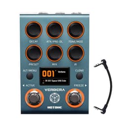 Hotone Verbera Convolution Reverb Pedal – Dual Engine Stereo Reverb with 120 IRs, XR Algorithm, MIDI & USB, Studio-Grade Effects for Guitar, Synths, and FX Loops(Incl 1PCS TRS cable by VOLKTONE)