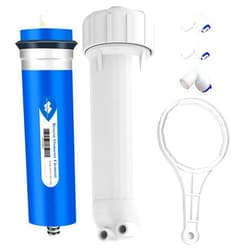 Membrane Solutions 400 GPD RO Membrane, Reverse Osmosis Membrane with Membrane Housing, 1/4
