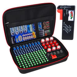 YOHAWJAN Battery Organizer Storage Box with Tester, Battery Vault Case Fireproof Waterproof Explosionproof Holder Box with Tester BT-168 Checker Carrying Case Container Bag Fit for 200+ Batteries AA AAA C D 9V