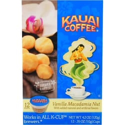 Kauai Coffee Single Serve Cups pods (Vanilla Macadamia Nut, 12 Count)