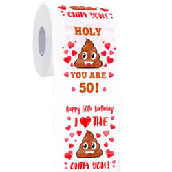 AOZITA 50th Birthday Gifts for Women, Men, Her, Him - Happy Prank Toilet Paper - 50th Birthday Decorations, Party Supplies Favors - 50 Years Old Funny Gag Gift Ideas, Novelty Bday Present for Friends, Family