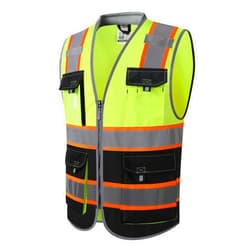 JKSafety Safety Vest for Men Women Hi Vis with Pockets and Cushioned Collar Construction Vest Meet ANSI Standard (BX360)
