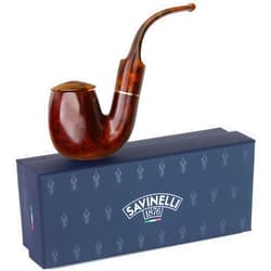 Savinelli Tortuga 614 - Handmade Italian Briar Wood Pipe, Turtle Shell Inspired Design, Oom Paul Shaping, 6mm, Polished Finish