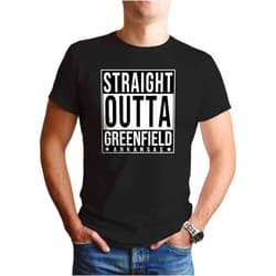 Westwood Tees Straight Outta Greenfield Arkansas (AR) T-Shirt Souvenir Gift for City Lover. Unisex.