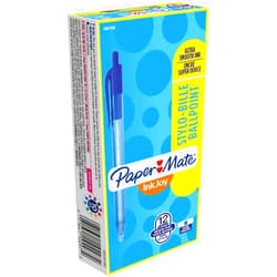 Paper Mate InkJoy 100RT Retractable Ballpoint Pens, Medium Point, Blue, Box of 12 (1951253), 12 Count