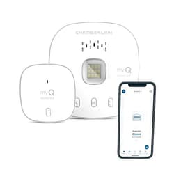 CHAMBERLAIN Smart Garage Control - Wireless Garage Hub and Sensor with Wifi & Bluetooth - Smartphone Controlled, myQ-G0401-ES, White