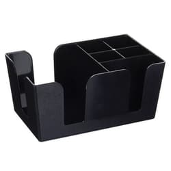 Winco BC-6 Bar Caddy with 6 Compartments,Black,Medium
