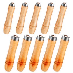 Bruislard 10 Pcs Wooden File Handle with Strong Metal Collars Medium & Large Wood Handles for Screwdriver Hand Drill File Handle(Bore Diameter: 4mm+5mm 5pcs Each)