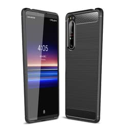 CruzerLite Case Compatible with Sony Xperia 1 II, Carbon Fiber Texture Design, Anti-Scratch Shock Absorption Case (Black)