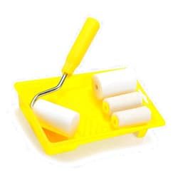 RZJZGZ Mini Foam Paint Roller Painting Decorating Touch Up Trim Kit 2 inch Small Paint Roller Tray Set with High-Density Foam Roller Covers, Mini Wool Brush,2