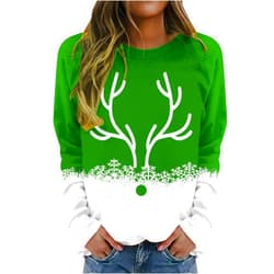 Tiljvks Christmas Tops For Women Plus Size Long Sleeve Asdoklhq V Neck Cotton Sweatshirts For Women Women Hoodie With Zipper Cute Sweatshirts For Women Summer Tank Tops For Women 2024 B-green