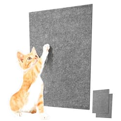 MOCISO Cat Scratch Mat (2 Pack), 19.7’’ x 15.7’’ cat Scratch Furniture Protector, Versatile Self-Adhesive Replacement Easy Use for Cat Trees, Cat Wall Furniture, Scratching Posts (Gray)