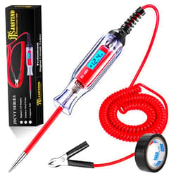 JASTIND Automotive Test Light 3-48V DC Digital LCD Circuit Tester, Bidirectional Voltage Tester with Voltmeter & 140 Inch Extended Spring Wire, Heavy Duty Electric Tester for Car Fuse, Battery