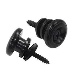 Piutouyar 2 Pack Metal Guitar Strap Locks, Black Mushroom Style Strap Buttons Electric Guitar Strap Locks for Guitar Bass Ukulele