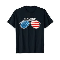 Vintage Retro Malone, Alabama Malone, AL Vintage US Flag Sunglasses T-Shirt