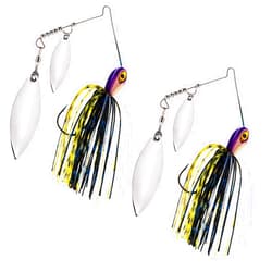 Reaction Tackle Tungsten Spinnerbait – Double Willow Blades- 97% Tungsten Bass Fishing Lure (2-Pack)