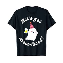 Funny Halloween Costume Matching Let'S Get Sheet-Faced - Funny Halloween Party Ghost 80S T-Shirt