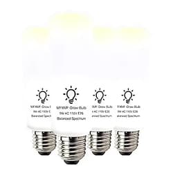 Mfxmf LED Grow Light Bulbs, 4 Pack Full Spectrum Plant Light Bulb, 9W E26 Base Grow Bulb 100W Equivalent, Grow Lights for Indoor Plants, Flowers, Seed Starting, Greenhouse, Indoor Garden, Hydroponic