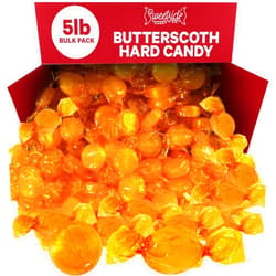 SWEETSIDE CANDY CO. Butterscotch Hard Candy Bulk 5LB Bag - Delicious Sweet Individually Wrapped Butter Scotch Bulk Hard Candies Perfect Blend of Creamy and Sweetness for On the Go Snacks and Parties, Gluten Free Treat
