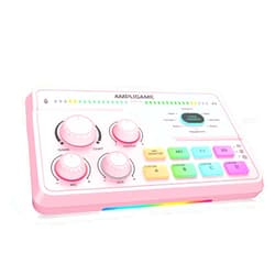 FIFINE Streaming Audio Mixer with XLR Mic Interface & 7.1 Surround Sound, Gaming RGB Mixer for PC/PS4 with Individual Volume Knob, 3 EQ Mode, 48V Phantom Power,Voice Changer-AmpliGame SC8P