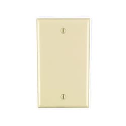 Leviton 80714-I 1-Gang No Device Blank Wallplate, Standard Size, Thermoplastic Nylon, Box Mount, Ivory