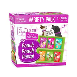 Weruva Dogs in The Kitchen, Variety Pack, Pooch Pouch Party!, Wet Dog Food, 2.8Oz Pouches (Pack of 12)