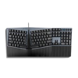 Perixx PERIBOARD-535RD Wired Ergonomic Mechanical Split Keyboard - Low-Profile Red Linear Switches - Programmable Feature with Macro Keys - Compatible with Windows and Mac OS X - US English, Black