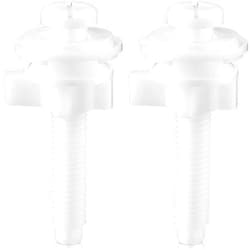 Jetec 2 Pieces Toilet Seat Screws Replacement Kit Plastic Toilet Seat Bolts Toilet Seat Hinge Bolt Screws with Plastic Nuts and Washers Parts Kit for Fixing The Top Toilet Seat, White