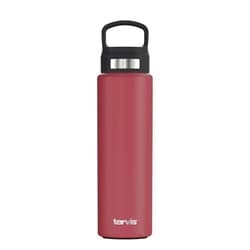 Tervis Powder Coated Stainless Steel Triple Walled Insulated Tumbler Travel Cup Keeps Drinks Cold, 24oz with High Performance Lid, Elderberry Wild