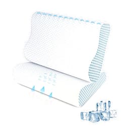 SUFOR Cooling Pillows Queen Size Set of 2, Memory Foam Bed Pillows for Sleeping, Ergonomic Cervical Pillow for Neck and Shoulder Pain Relief, with Pillowcase,2 Pack