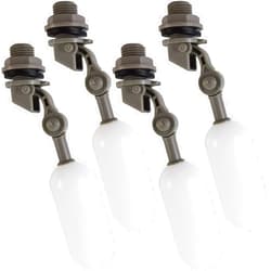 ROYHOO 4PCS 1/2 Inch Float Ball Valve Plastic Water Float Valve Mini Plastic Float Valve with Adjustable Arm for Automatic Water Level Control of Water Tank Gray