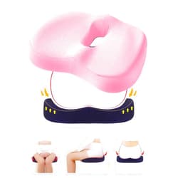 LIONICE Premium Soft Hip Support Pillow - 2023 New Soft Hip Support Butt Cushion Seat for Desk Chair, Ergonomic Memory Foam Office Computer Chair Seat Cushion, Car Seat Cushion Pad for Driver (Pink)