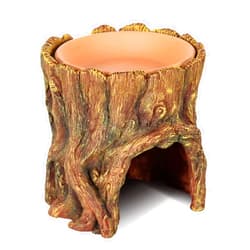 REPTIZOO Reptile Hide Cave Resin Moisture Keeping Reptile Cave with Clay Water Basin Humidifying Help Shedding for Reptile Amphibians Leopard Gecko