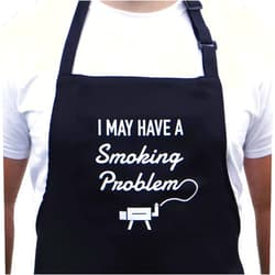 BBQ Bruddahs - Funny Apron for Men - I May Have a Smoking Problem - Black - BBQ Grilling Apron - Great Joke Gift for Husband, Dad, Brother, Boyfriend