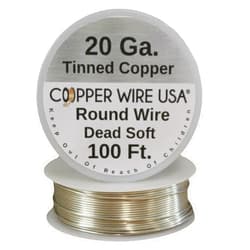 Copper wire USA 20 Ga Tinned Copper Buss Wire 100 Ft. Spool