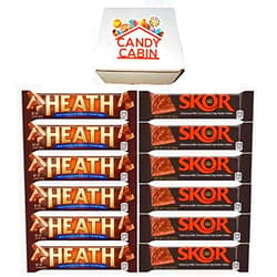 CANDY CABIN Heath & Skor Milk Chocolate Butter Toffee Candy Bar Combo, 1.4 Oz (Pack of 12) 6 of each By CANDY CABIN