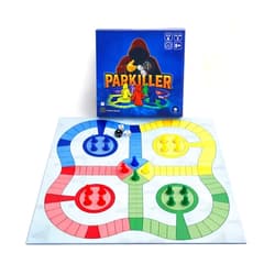 PARKILLER Classic Parcheesi with Optional PARKILLER Mode Board Game for 2 to 5 Players Includes 2 Double Sided Boards 3 Dices 5 Parkillers and 20 Pawns Same Classic Rules Plus an Optional New Mode