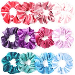 IVARYSS Scrunchies for Girls, 12 Pcs Velvet Scrunchies for Hair, Soft Ponytail Holder, Cute Colors Elastic Hair Bands for Teens and Women