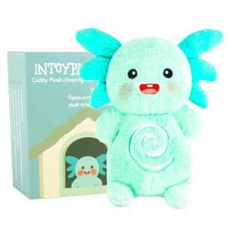 Intoypad Axolotl Microwavable Heating Pad - Soft Cozy Plush Pillow for Kids and Women, Kawaii Hot Stuffed Animal Toy,Lavender Warmth, Fun Gifts (Green)